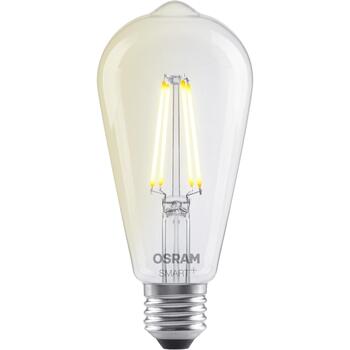 Osram светодиодная лампа SMART+ MATTER Classic Edison 60 827 E27, 6 Вт, E27, 806 лм, 2700 К, 220-240 В, Wi-Fi, Matter, диммируемая (4099854530043)