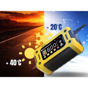 Tracer Зарядное устройство TRABAT47777, 12V, 8A, LED/LCD, 220-240V, 9 режимов зарядки, автоматическая зарядка (TRABAT47777)