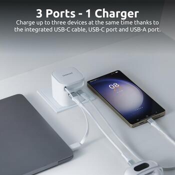 Intenso адаптер питания 7806522 65 Вт, 110-240 В, 2 USB порта, 0.7 м кабель, черный, пластик (7806522)