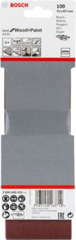 Slīplente kokam 75x457, K 100 , 3 gab., Lentes slīpmašīnām PRO X440 SLĪPLENTA, 2608606035, BOSCH (2608606035)