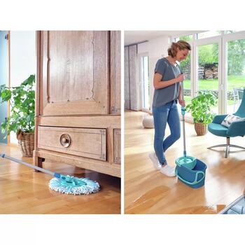 LEIFHEIT Rotation Disc Mop Ergo набор для уборки пола, 1055414, 1L, 360°, регулируемая ручка, микрофибровая швабра (1055414)