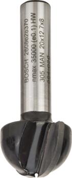 Divpus.pusap.frēze, HM R=10 mm, l=13 mm,kāts 8mm, Rokas frēzēm, malu frēzēm IELIEKTO GROPJU FRĒZE STANDARD FOR WOOD, 2608628370 BOSCH (2608628370)