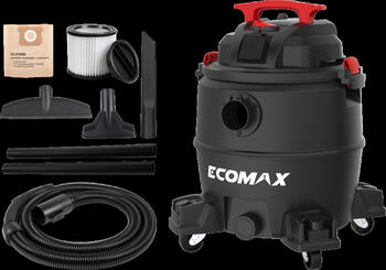 Ecomax putekļu sūcējs EM19427PE-30AA&EMX, 30l, 1200W, 180mbar, 33l/s, 220-240V, DN 32, pūtēja funkcija, drenāžas atvere (EM19427PE-30AA&EMX)