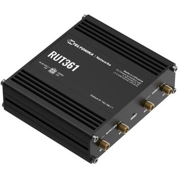 Teltonika маршрутизатор RUT361 4G LTE CAT 6, 300 Мбит/с, 2x RJ45 100Мбит/с, 2.4 ГГц, 4 антенны, RMS, IP30 (RUT361)