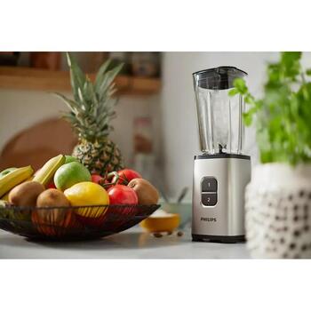 Philips Коктейльный блендер HR2604/80, 350 Вт, 0.6 Л, пластик/стекло, дробление льда, компактный дизайн, 2 скорости (HR2604/80)