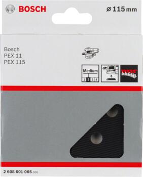 Gumijas slīpēšanas disks vidējs D 115 mm, 1 gab., Ekscentra slīpmašīnām SLĪPĒŠANAS PAMATNE AR 8 ATVERĒM, 2608601065, BOSCH (2608601065)