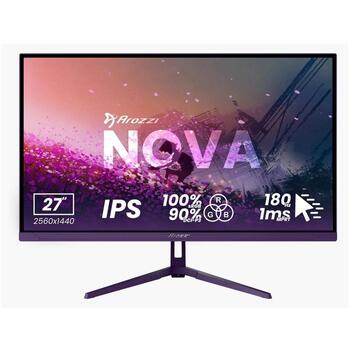 Arozzi Nova monitors AZ-NO-27T2K180-PP, 2560 x 1440, 180 Hz, 1 ms, 350 cd/m², 2xHDMI, 75x75 mm VESA, Purple (AZ-NO-27T2K180-PP)