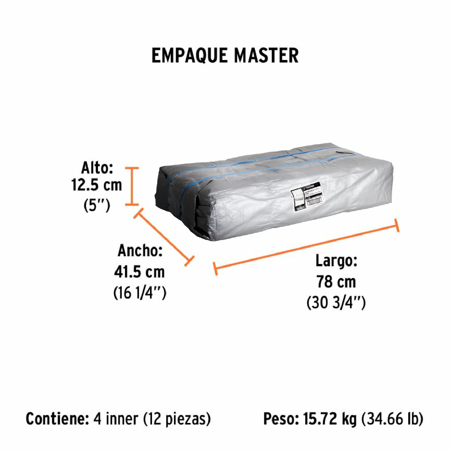 Īpaši izturīgs pelēks brezents 2х3m, 180g/m2 LT-23 TRUPER (LT-23)