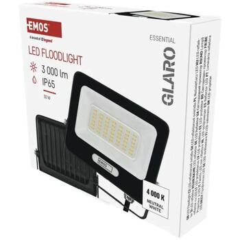Emos LED прожектор GLARO ZS2234B, 30 W, 3000 lm, IP65, нейтральный белый, алюминий, 120°, 20 000 ч (ZS2234B)
