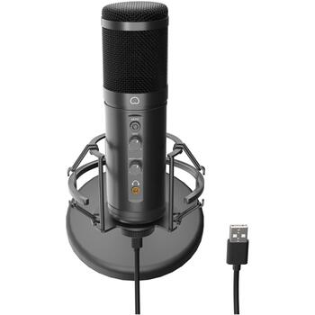 GENESIS Radium 600 G2 studijas mikrofons NGM-2091, -36 dB, 30-18000 Hz, USB-C, 3,5 mm ligzda, kondensatora, vienvirziena, melns (NGM-2091)