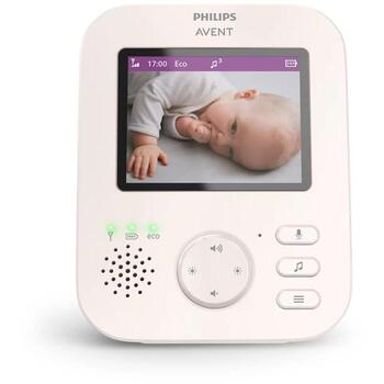 Philips Avent SCD881/26, цифровой видеоняня, ЖК-экран 2,8 дюйма, 7,2 см, радиус действия 300 м, ECO-режим, ночное видение, 2x зум (SCD881/26)