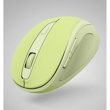Hama bezvadu datorpele WM-400 173038, 1600 DPI, 2.4 GHz, 10 m, optiskā, 6 pogas, klusa, ergonomiska, USB Type-A uztvērējs, zaļa (00173038)