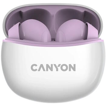 Беспроводные TWS наушники с Bluetooth соединением TWS-5 Фиолетовые CNS-TWS5PU CANYON (CNS-TWS5PU)