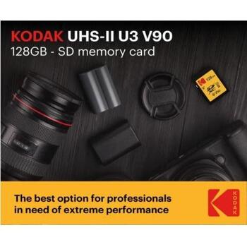 Kodak Карта памяти EKMSD128GUHS2V2K, 128GB, 300MB/s, 270MB/s, UHS-II, V90 (EKMSD128GUHS2V2K)