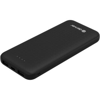 Denver Повербанк PBS-10010B КОД 117140000630, 10000mAh, 5V/2A, 2xUSB-A, LED индикатор (117140000630)