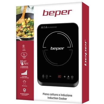 Beper Индукционная плита BF.700, 2000 W, Закаленное стекло, 10 уровней мощности, 10 температурных режимов, Программируемый таймер (BF.700)