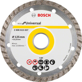 Dim. griešanas disks Universal 125x22.23x2.4x7, Mazām leņķa slīpmašīnām ECO FOR UNIVERSAL DIMANTA GRIEZĒJDISKS, 2608615037, BOSCH (2608615037)