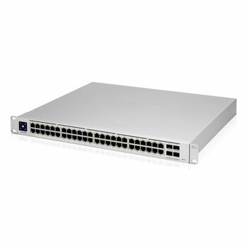 Коммутатор Layer 2 PoE с 48 × GbE 32 PoE+ 4 × 1 GbE SFP 195 Вт PoE безвентиляторный 1.3″ LCM rack монтаж USW 48 PoE Белый Ubiquiti (USW-48-POE-EU)