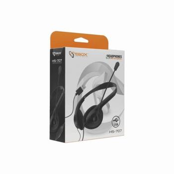 Sbox Провода наушники HS-707, 20Гц - 20кГц, 32Ω, 60дБ, 40мм, USB 2.0, 1.5м, встроенный микрофон, управление громкостью (HS-707)
