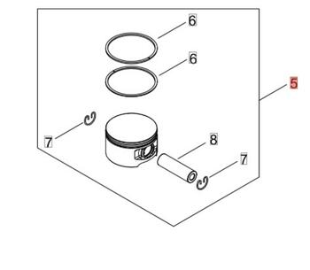 Комплект поршней PB5810T, ECHO, P100013580, 0 кг, Запчасти для двигателя (P100013580)