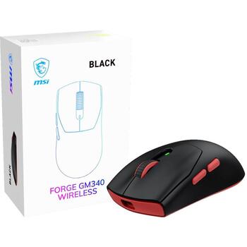 Msi Мышь FORGE GM340 W BLACK, 12000 dpi, 2.4 GHz, Bluetooth, USB 2.0, RGB LED подсветка, 6 кнопок (FORGE GM340 W BLACK)