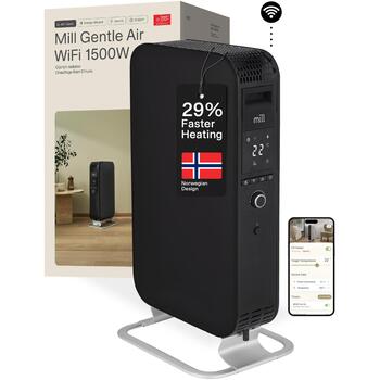 Mill Sildītājs OIL1500WIFI3 Black, 1500 W, līdz 22 m², 3 siltuma iestatījumi, WiFi, Bluetooth, termostats (OIL1500WIFI3 Black)