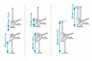 Bessey Uzstādīšanas komplekts BEY-IK, 1.3kg, līdz 60kg, 170–400mm, 392–620mm, neslīdoši aizsargvāciņi (BEY-IK)