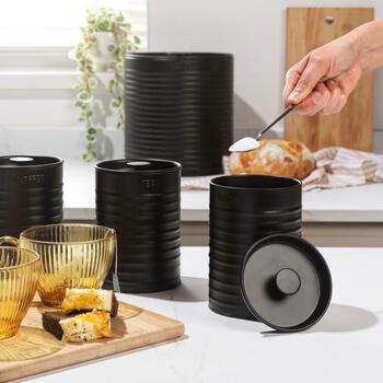 Russell Hobbs Liniera 4-х частный комплект для столешницы RH03270, черный, сталь, 4 отсека, крышки с подъемом (RH03270)
