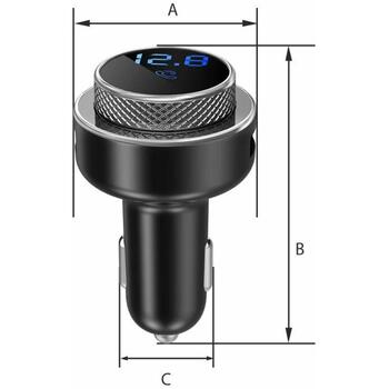Manta FM модулятор TFM101 STREAM, QC3.0, Bluetooth 5.0, MicroSD слот, USB порт, LED дисплей, 12V (TFM101 STREAM)