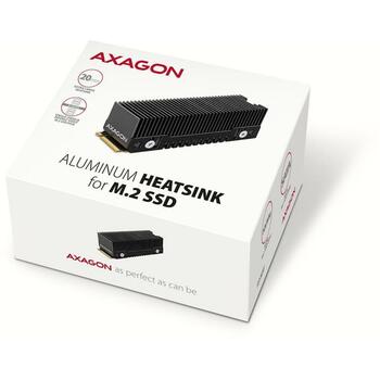 Axagon SSD охладитель M.2 CLR-M2XT, 77.5 x 24 x 24 мм, алюминий, пассивный, 3 термопрокладки, комплект для установки (CLR-M2XT)