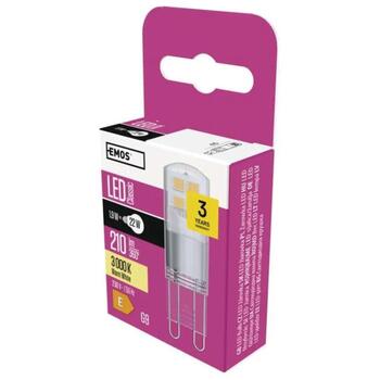 Emos LED лампа Classic JC ZQ9526, 1,9 Вт, 210 лм, 230 В, 320°, 8 SMD, 3000 K, G9, E, 25 000 циклов (ZQ9526)