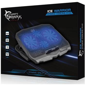 White Shark Охлаждающая подставка ICE WARRIOR, 860 г, 21 дБ, 2 вентилятора, 1500 об/мин, USB, 17.3