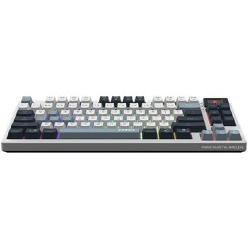 Msi клавиатура FORGE GK600 TKL WIRELESS SKY, 83 клавиши, RGB LED подсветка, 2.4GHz беспроводная, Bluetooth, USB Type-C (FORGE GK600 TKL W SKY US)