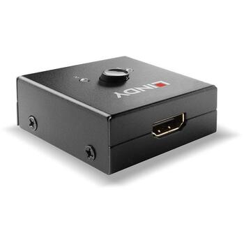 Lindy видеопереключатель 38336, 2 HDMI порта, 4K Ultra HD, черный (38336)