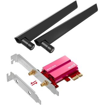 Mercusys BE9300 WiFi 7 Bluetooth 5.4 PCIe адаптер MA47BE, 5765 Mbps, 2.4 GHz, 5 GHz, 6 GHz, PCI Express, WPA3-SAE (MA47BE)