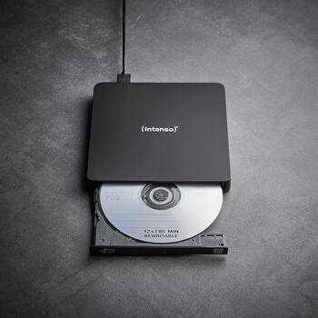 Intenso DVD RW 5401400, USB 3.2 Gen 1, 24x CD, 8x DVD+R, 8x DVD-R, 5x DVD-RW, черный, фронтальная загрузка, 1 шт (5401400)