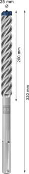 SDS-max-8X urbis 25 x 200 x 320 mm, Perforatora urbjiem EXPERT SDS MAX-8X TRIECIENURBIS PERFORATORIEM, 2608900240, BOSCH (2608900240)