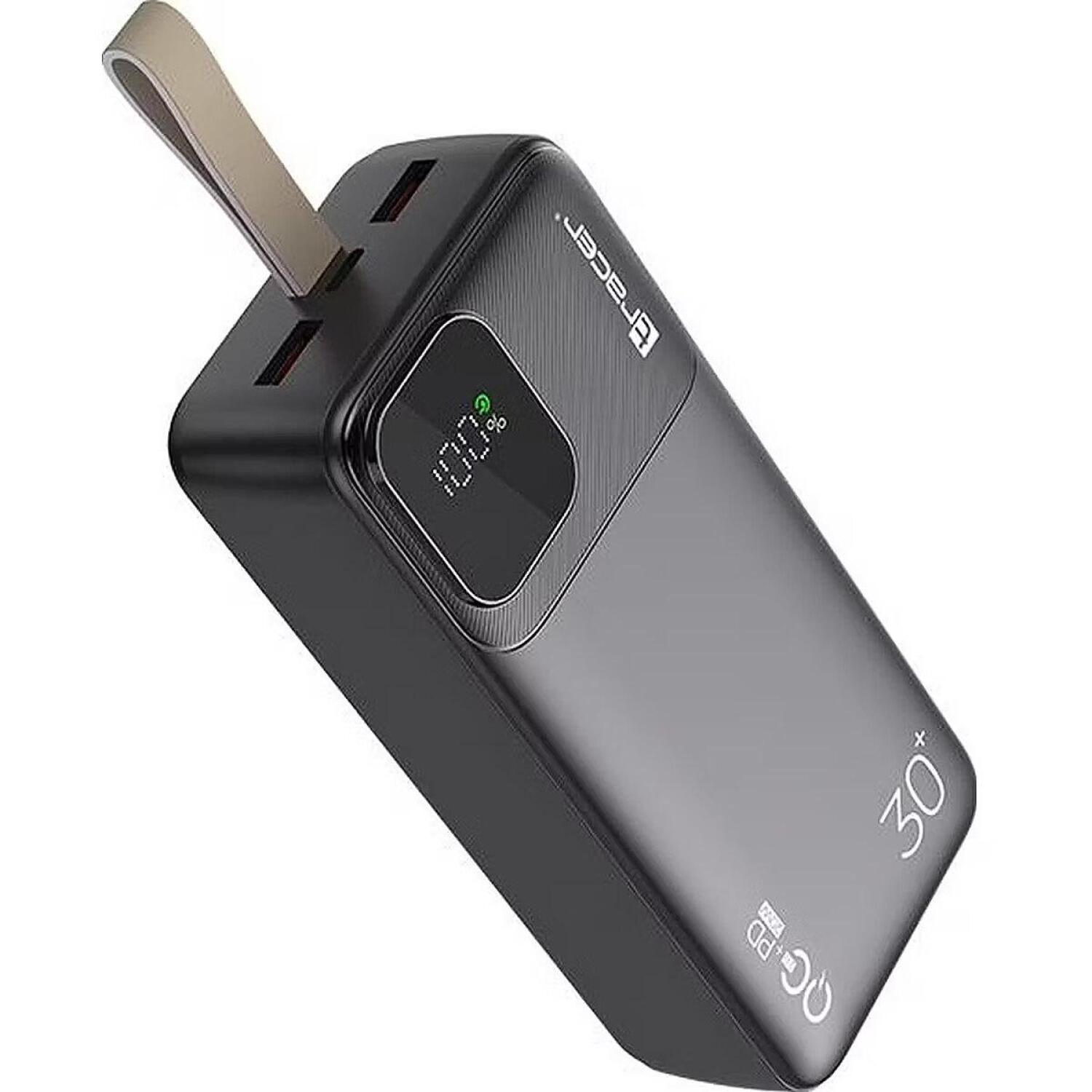 Tracer Power Bank аккумулятор Prime-V3 TRABAT47824, 30000mAh, QC 22.5W, PD 20W, 2x USB-A, 1x USB-C, черный, дисплей (TRABAT47824)