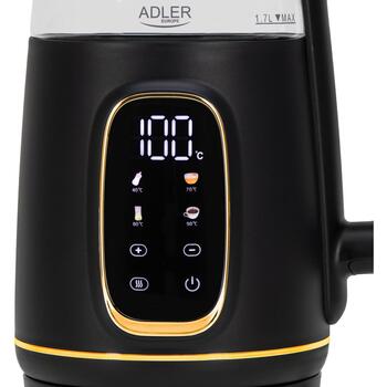 Adler Чайник с LED дисплеем AD 1305bg, 2200 Вт, 1.7 Л, Пластик, 5 температурных настроек, автоматическое отключение (AD 1305bg)