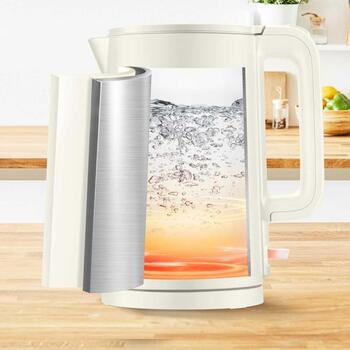 Tefal Чайник Thermo Protect KO140AE0, 1500 W, 1.5 L, нержавеющая сталь, 360° поворотная база, бежевый (KO140AE0)