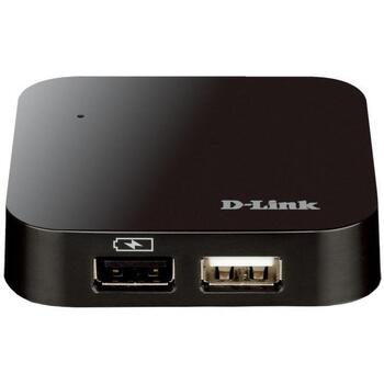 D-Link USB centrmezgls DUB-H4/E, 4 porti, USB 2.0, 480 Mbit/s, 5 V, LED indikatori, Plug and Play, FCC CE C-Tick (DUB-H4/E)
