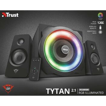 Trust 2.1 акустическая система 22944 120W, 60W RMS, 1 аудио вход, регулируемая RGB подсветка (22944)