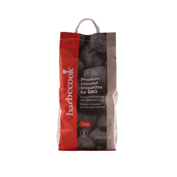 Barbecook Premium kokosriekstu briketes kokogļu grilam ilgstošai un vienmērīgai grilēšanai 100% dabīgas deg līdz 240min 5kg BC-ACC-7425 (BC-ACC-7425)