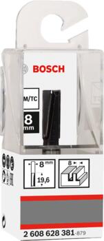Pirkstfrēze frēze HM B=8 mm, l=20 mm,kāts 8mm, Rokas frēzēm, malu frēzēm GROPJU FRĒZE STANDARD FOR WOOD, 2608628381, BOSCH (2608628381)