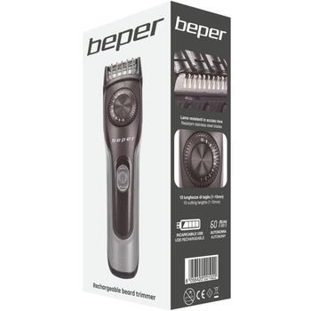 Beper Bārdas trimmeris 40.332, 0.3 kg, 165 mm, Ni-MH, 1000 mAh, 45 min, 480 min, 1 - 10 mm, ūdensizturīgs, noņemami asmeņi (40.332)