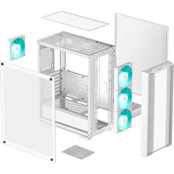 Deepcool CC560 V2 korpuss R-CC560-WHGAA4-G-2, 43.2cm, 21.5cm, 48.3cm, 7.2kg, 4xLED ventilatori, 2x2.5