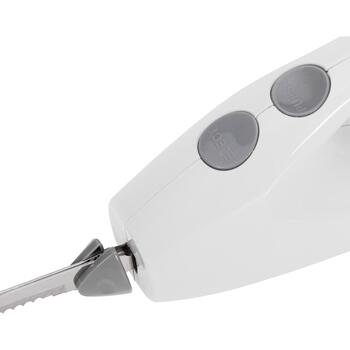 Adler Электрический нож AD 4512, 200 W, 850 g, Нержавеющая сталь, 2 ножа, 29 см длина лезвия, 1 м шнур питания, Белый (AD 4512)