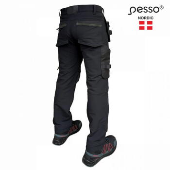 Pesso Taurus Stretch рабочие брюки KD165B_C48, C48, черные, 230г/м2, Ripstop, STONE GUARD™, Cordura® (KD165B_C48)