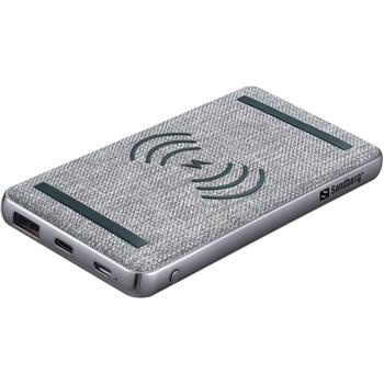 Sandberg 420-61 Powerbank 10000, 10000mAh, 37Wh, PD20W, QC 3.0, беспроводная зарядка, 2 устройства, USB-C, черный/серый (420-61)