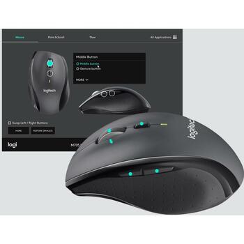 Logitech USB datorpele M705 910-006034, 1000DPI, 5 pogas, RF bezvadu, 10m bezvadu diapazons, ergonomisks dizains (910-006034)